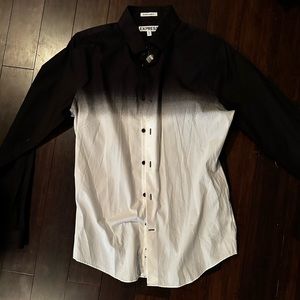 Express Black and White Button Down
